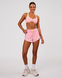 Studio image of Accelerate Run Belt - Lemon-Pink Rose | Thumbnail Index: 5