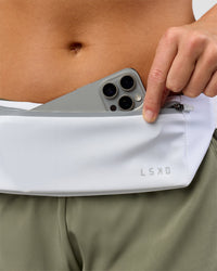 Studio image of Accelerate Run Belt - White-Reflective | Thumbnail Index: 0