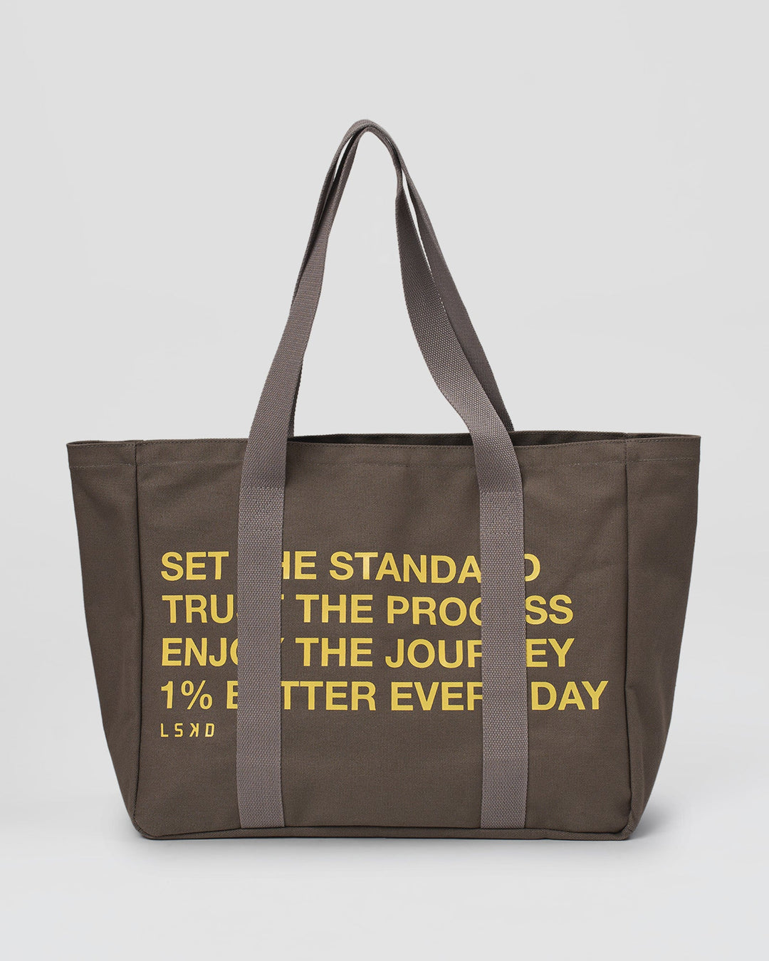Studio image of Everywhere Canvas Tote - Walnut Grey-Lemon - view 1