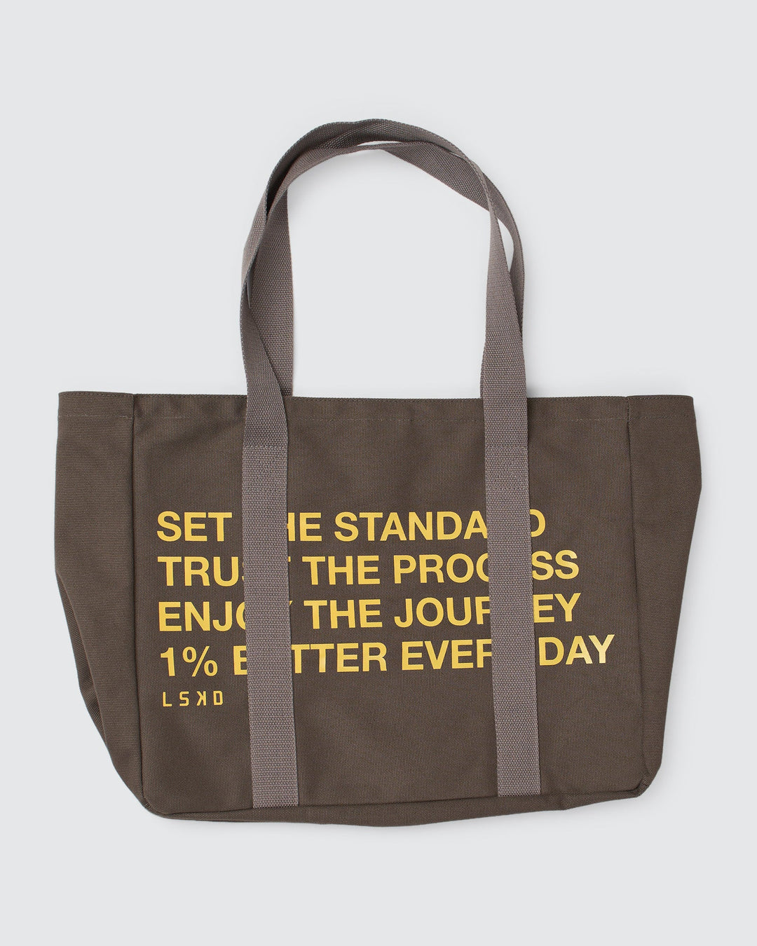 Studio image of Everywhere Canvas Tote - Walnut Grey-Lemon - view 4