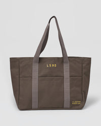 Studio image of Everywhere Canvas Tote - Walnut Grey-Lemon | Thumbnail Index: 4