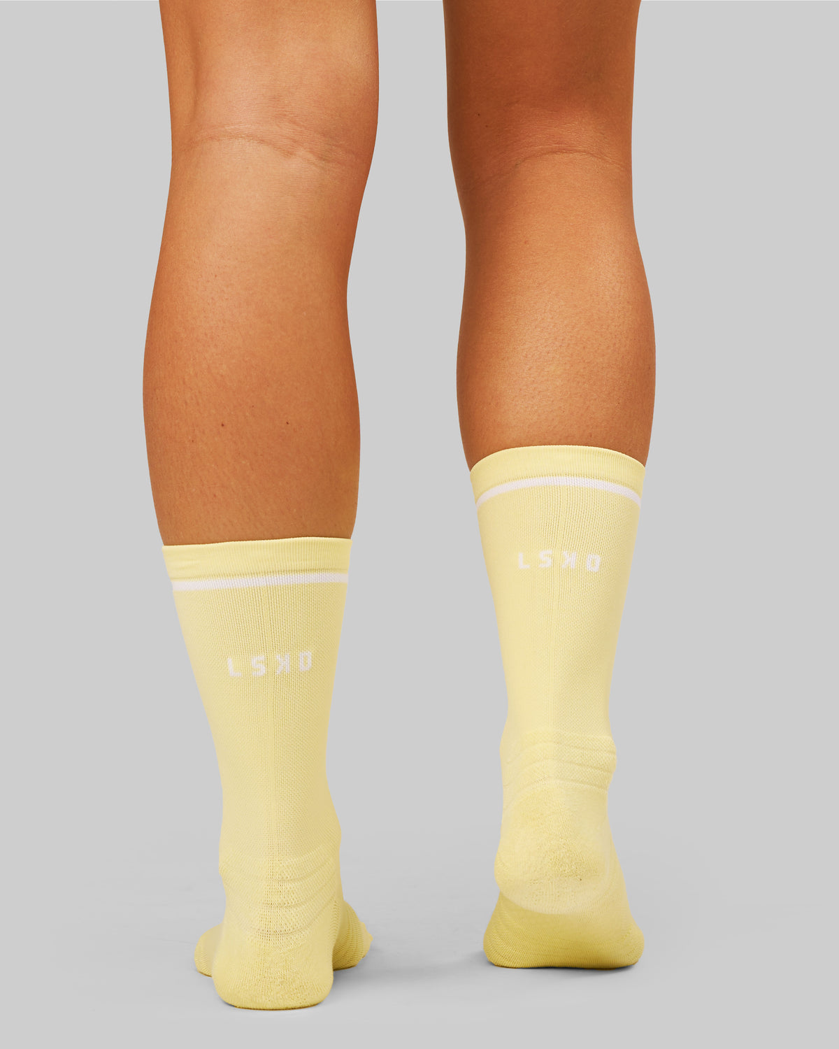 Studio image of Fast Performance Crew Socks 2.0 - Lemon-White - view 2