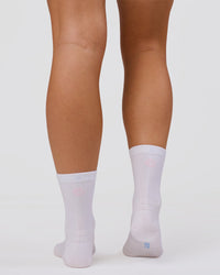 Studio image of Flow Performance Quarter Socks - White-Open Air | Thumbnail Index: 3