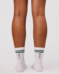 Studio image of Here Now Performance Quarter Socks - Midnight Green | Thumbnail Index: 3