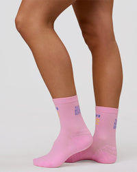 Studio image of Hype Performance Quarter Socks - Pink Rose-Bluebell | Thumbnail Index: 3