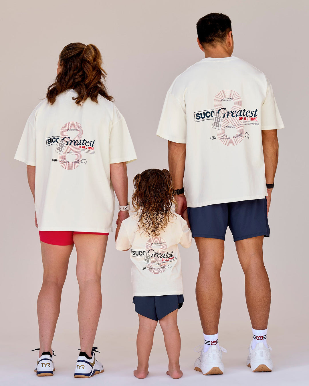 Studio image of Kids Greatest of All Time FLXCotton Tee - Off White Washed-Scarlet - view 5