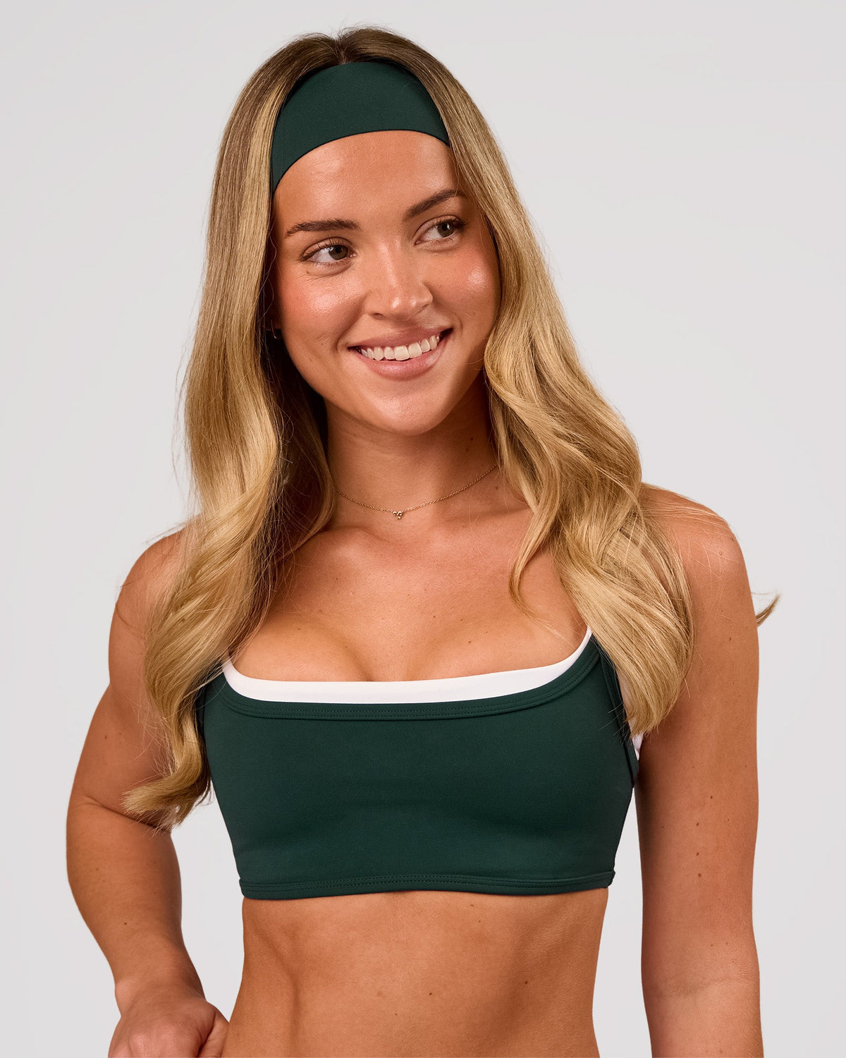 Studio image of Pace Bonded Headband - Midnight Green