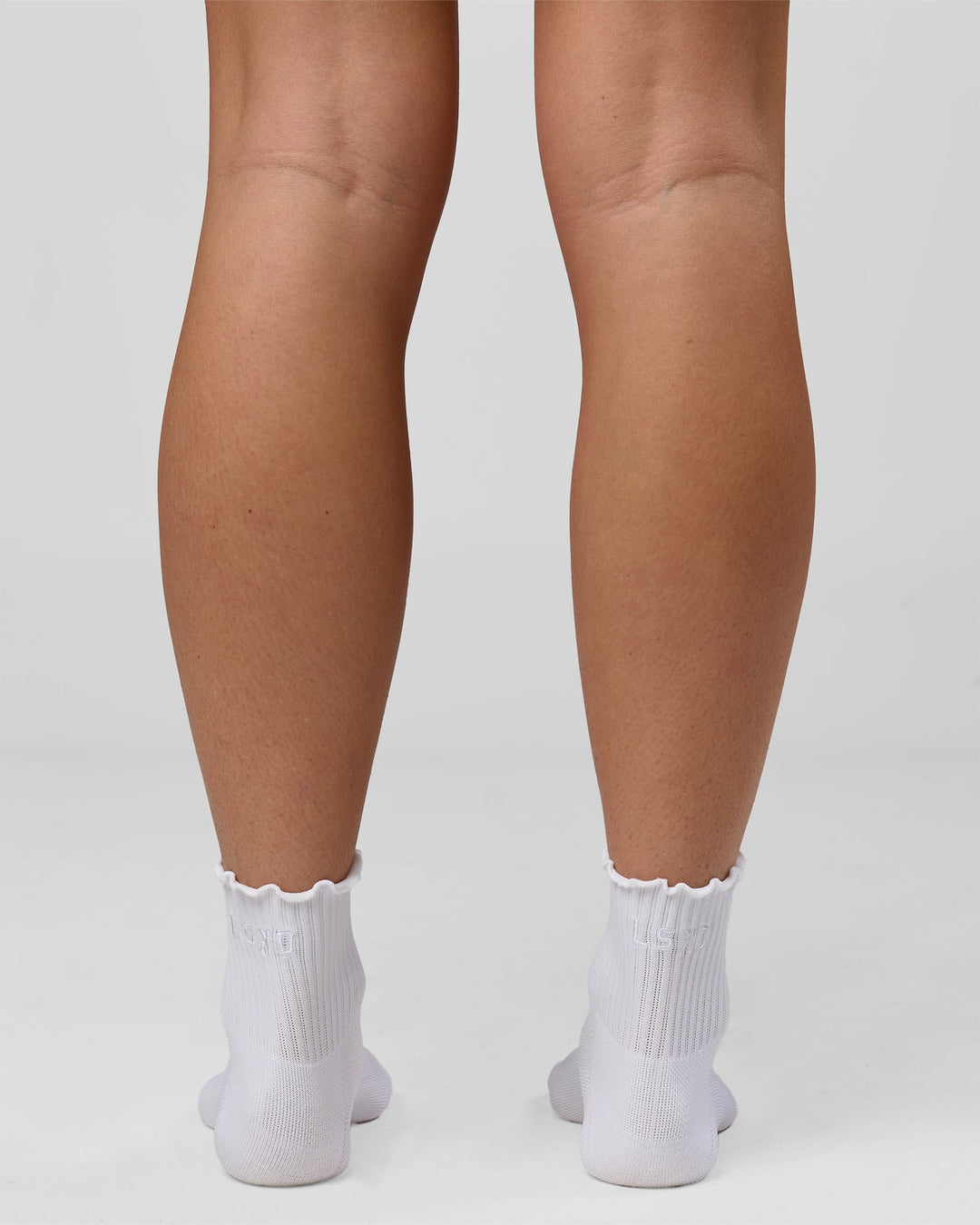Studio image of Performance Frill Quarter Sock - White-White - view 6