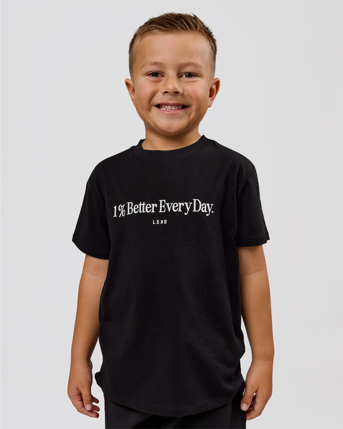 Studio image of VS6 1% Better Kids FLXCotton Tee - Black-White