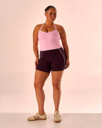 Woman wearing Unleash Shelf Bra Tank - Pink Rose | Model:Simmy | Size:M | Thumbnail Index: 6