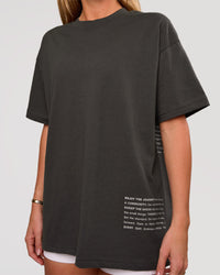 Woman wearing Block Heavyweight Oversized Tee  - Onyx-Alloy | Model:Amity | Size:S | Thumbnail Index: 7