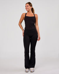 Woman wearing Flame Ribbed Regular Length Tank - Black | Model: Amity | Size: S | Thumbnail Index: 5