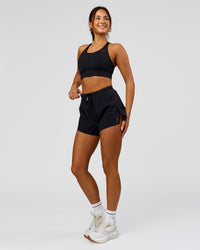 Woman wearing Accelerate 3" High-Rise Running Short - Black | Model:Bianca | Size:S | Thumbnail Index: 9