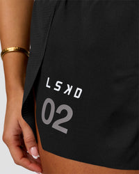 Woman wearing Accelerate 3" High-Rise Running Short - Black-Tech Department | Model:Bianca | Size:S | Thumbnail Index: 14