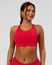 Woman wearing Accelerate Sports Bra - Scarlet | Model:Bianca | Size:S | Thumbnail Index: 5