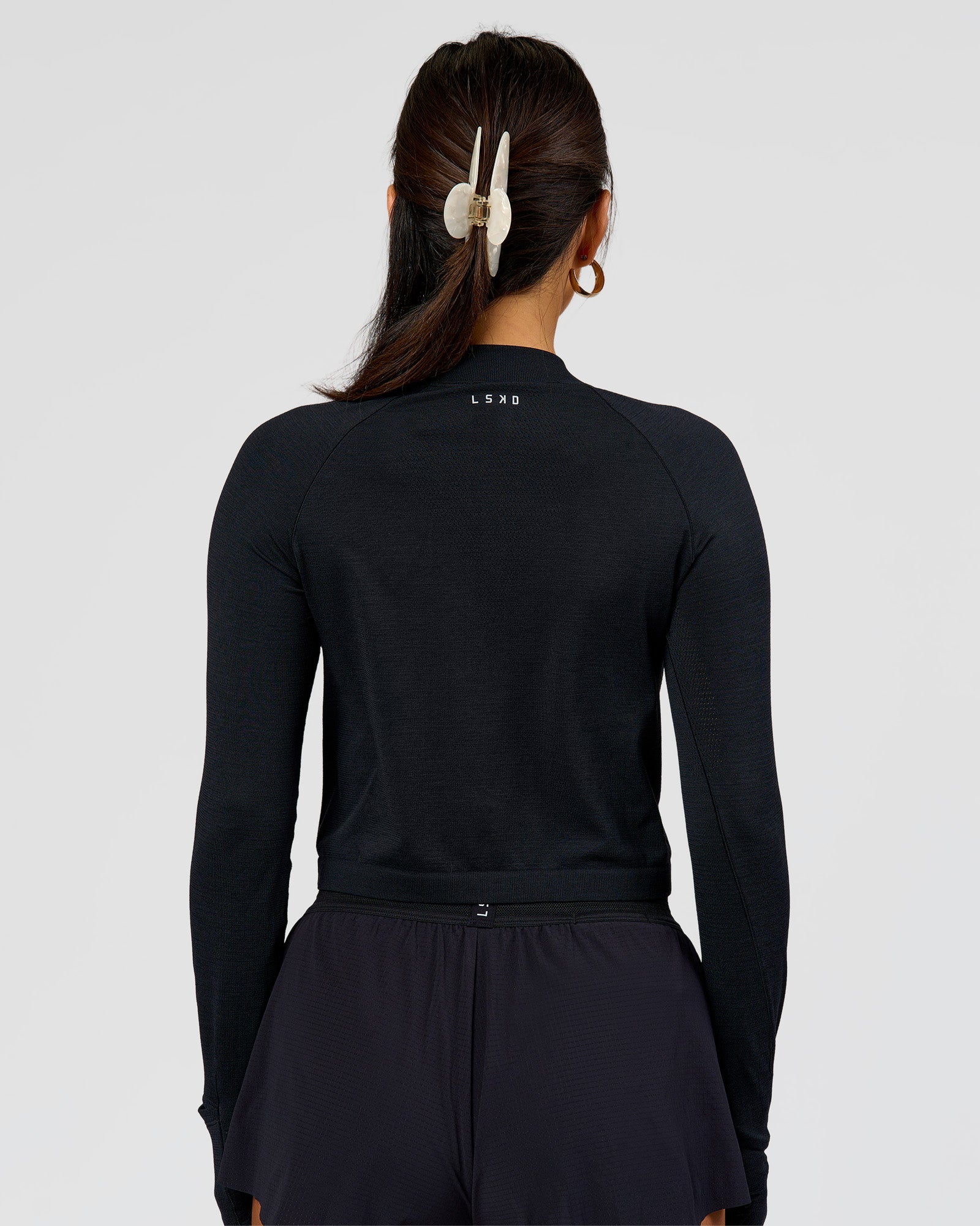 AeroFLX+ Long Sleeve Skimmer Half Zip - Black Marl | LSKD – LSKD US
