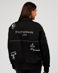 Woman wearing Andrew J. Steel x LSKD Bomber Jacket - Black | Model:Bianca | Size:S | Thumbnail Index: 9