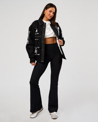 Woman wearing Andrew J. Steel x LSKD Bomber Jacket - Black | Model:Bianca | Size:S | Thumbnail Index: 13