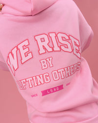 Woman wearing BCAM Heavyweight Boxy Hoodie - Pink Rose | Model:Bianca | Size:S | Thumbnail Index: 6