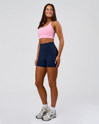 Woman wearing Flow Long Line Sports Bra - Pink Rose | Model:Bianca | Size:S | Thumbnail Index: 5