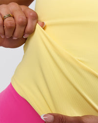 Woman wearing Flow Rib Scoop Neck Tank - Lemon | Model:Bianca | Size:S | Thumbnail Index: 3