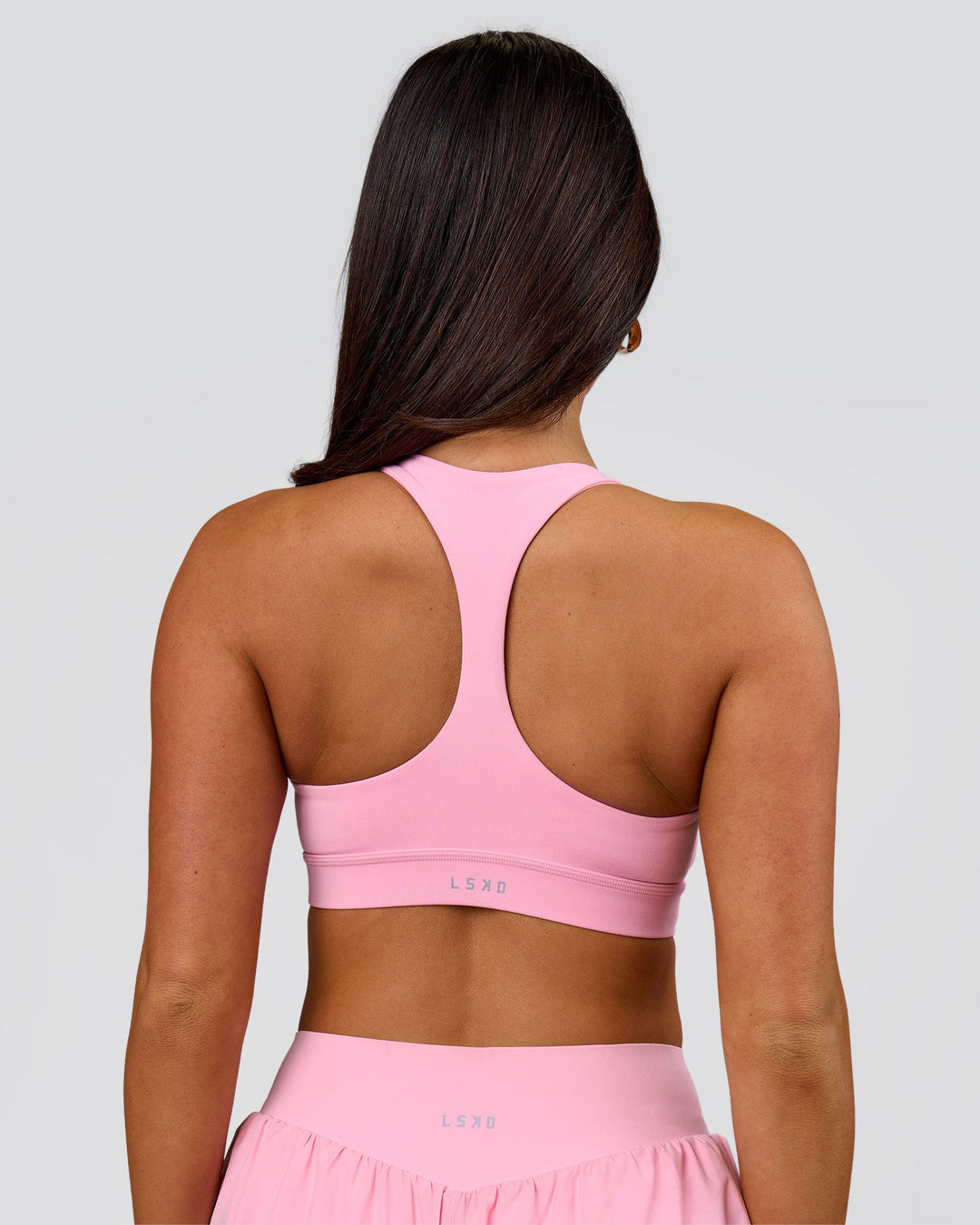 Woman wearing Flow Sports Bra - Pink Rose | Model:Bianca | Size:S - view 6