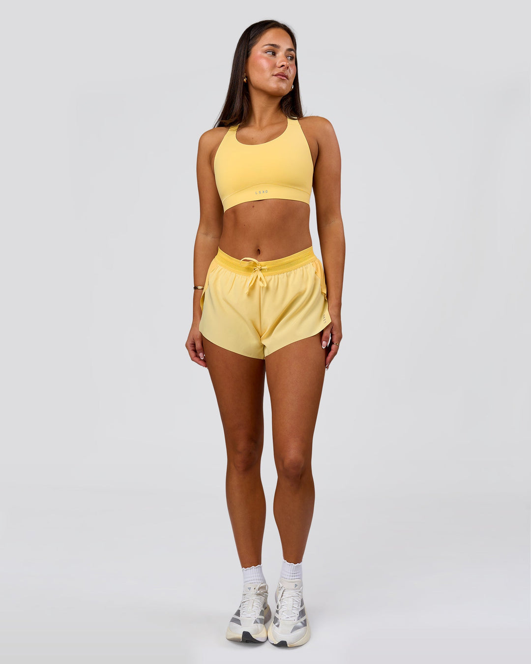 Woman wearing Fusion Sports Bra 2.0 - Lemon | Model:Bianca | Size:S - view 8