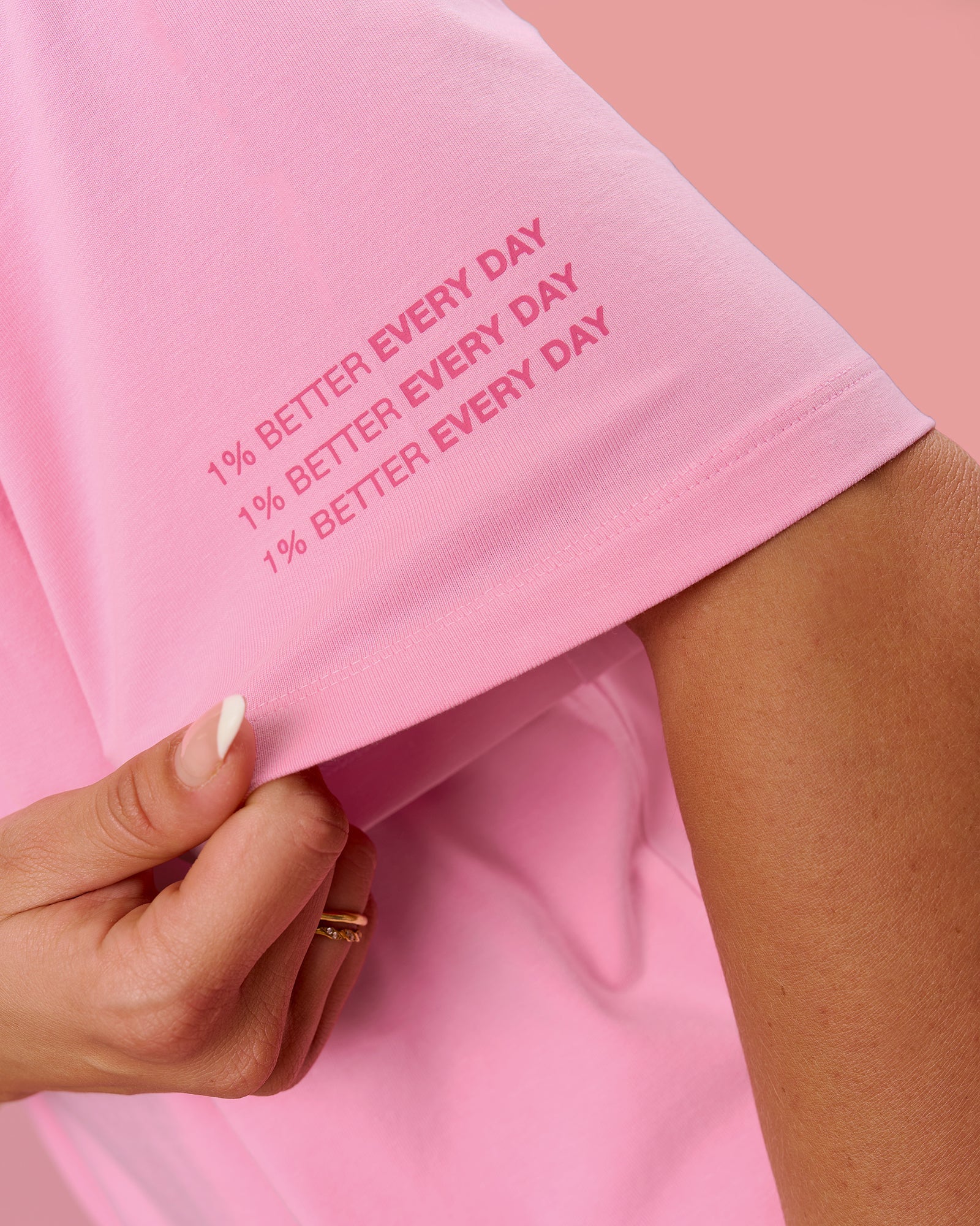Go-To Heavyweight FLXCotton Graphic Skimmer Tee - Pink Rose-We