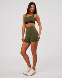 Luxe V-Contour High-Rise 6" Short - Pure Olive | Thumbnail Index: 7