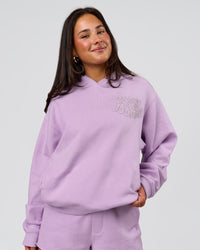 Woman wearing MVP Elite French Terry Hoodie - Pale Lilac | Model:Bianca | Size:S | Thumbnail Index: 1