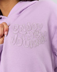 Woman wearing MVP Elite French Terry Hoodie - Pale Lilac | Model:Bianca | Size:S | Thumbnail Index: 8