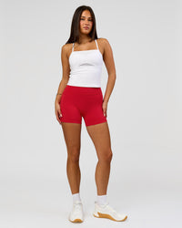 Woman wearing Podium Mesh Shelf Bra Tank - White | Model:Bianca | Size:S | Thumbnail Index: 6