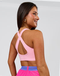 Woman wearing Stamina Amplify Sports Bra - Pink Rose | Model:Bianca | Size:S | Thumbnail Index: 2