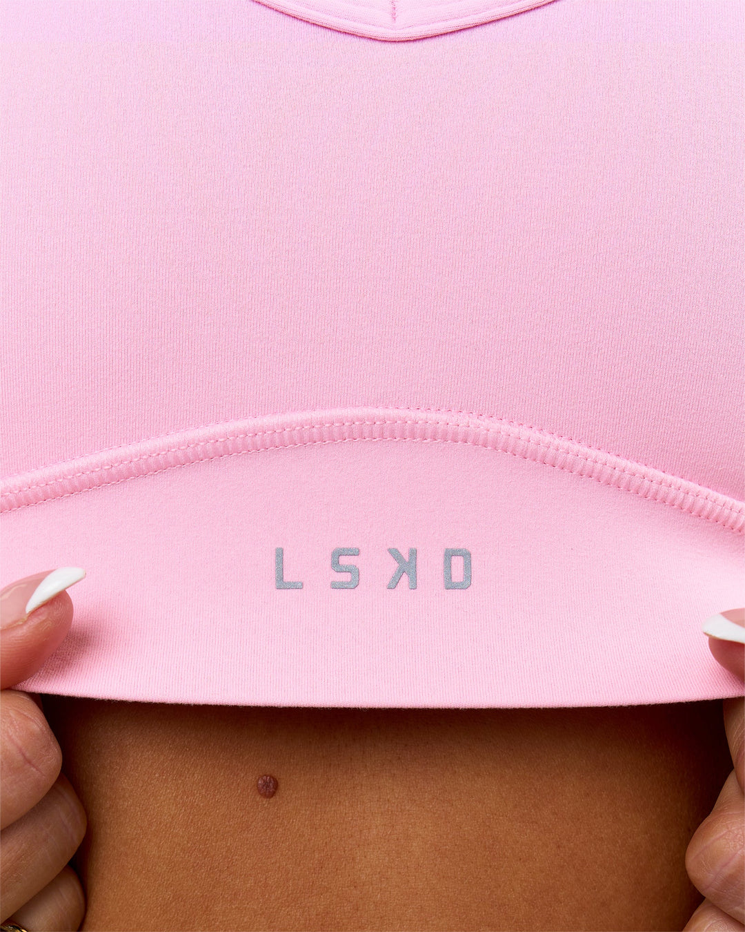 Woman wearing Stamina Amplify Sports Bra - Pink Rose | Model:Bianca | Size:S - view 8