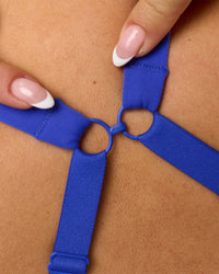 Woman wearing Twist Sports Bra D/DD/E - Power Cobalt | Model:Bianca | Size:S | Thumbnail Index: 7