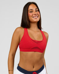 Woman wearing Unstoppable Racerback Sports Bra - Scarlet | Model:Bianca | Size:S | Thumbnail Index: 8