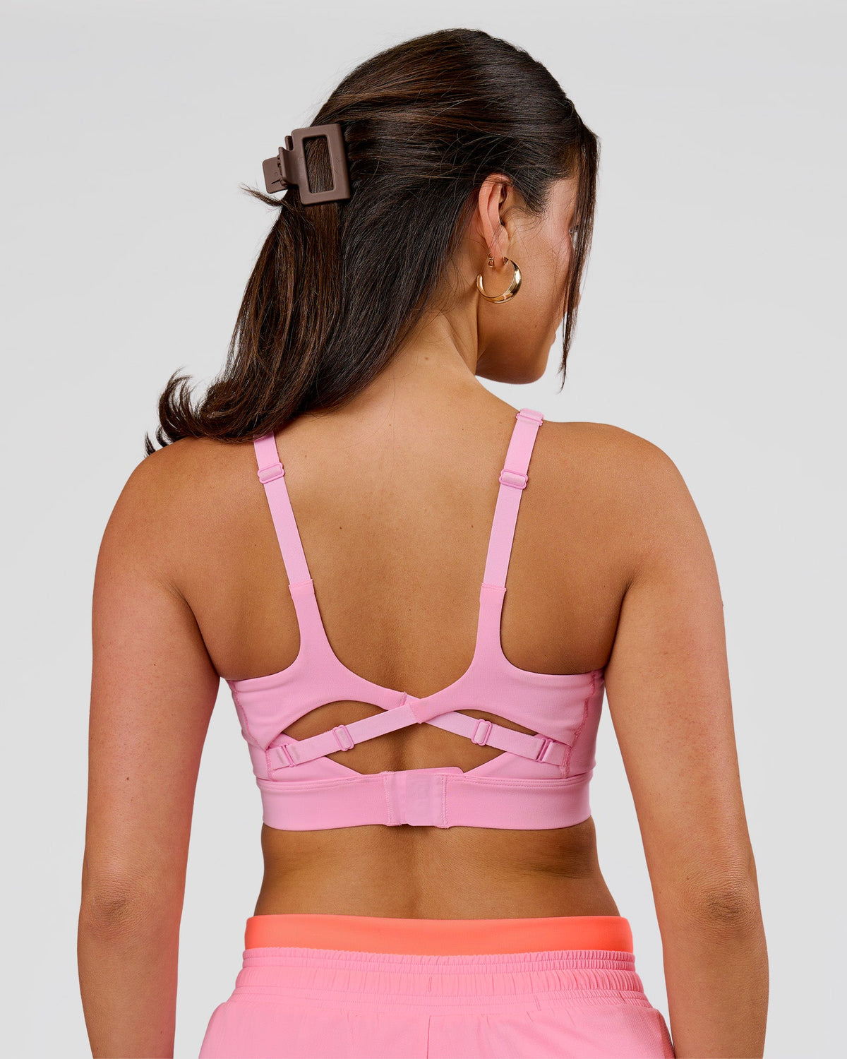 Woman wearing Vision Sports Bra - Pink Rose | Model:Bianca | Size:S - view 2