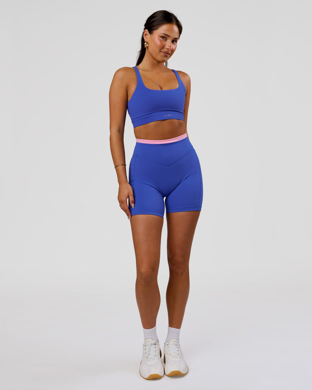 Woman wearing Vision Sports Bra - Power Cobalt | Model:Bianca | Size:S - view 8