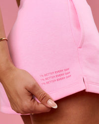 Woman wearing We Rise Shorts  - Pink Rose-We Rise | Model:Bianca | Size:S | Thumbnail Index: 11