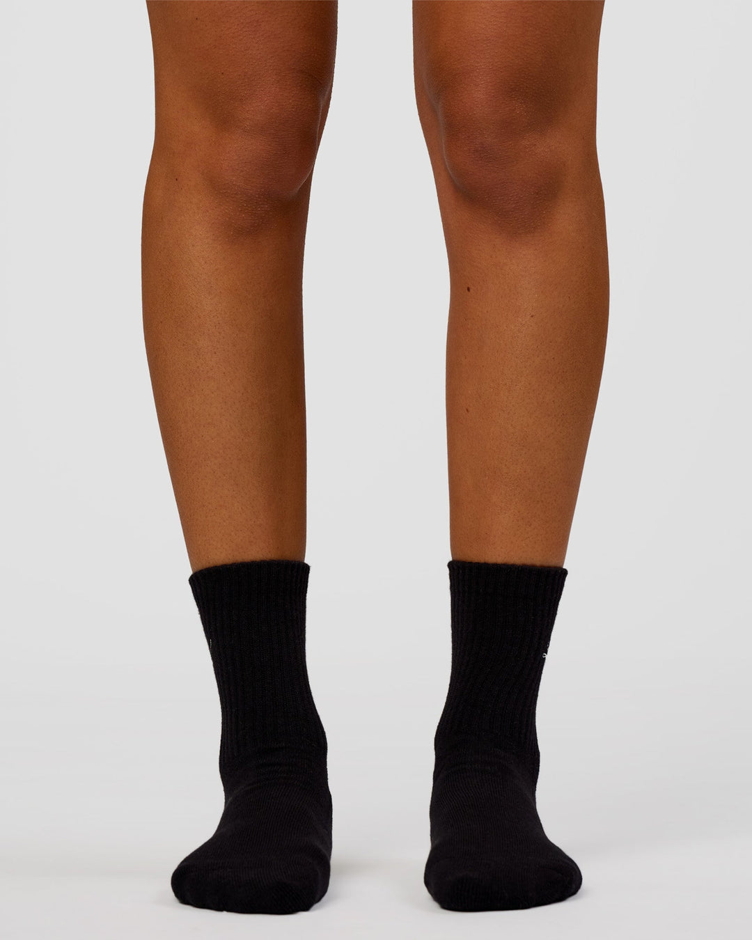 Woman wearing Script Quarter Socks 3 Pack 2.0 - Black-Grey-White | Model:Charli | Size:S
