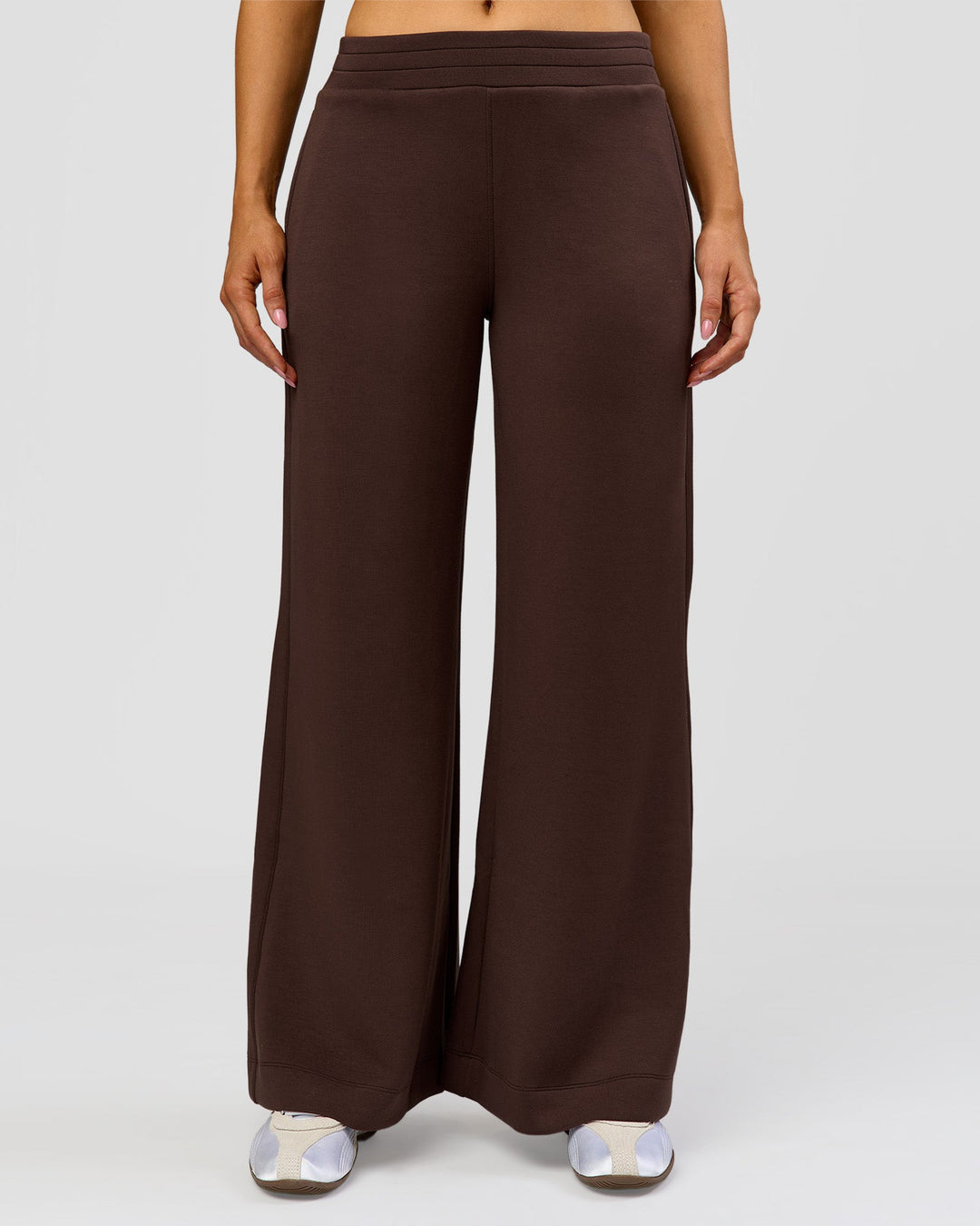 Woman wearing Elevate SoftTouch Wide Leg Pant - Hot Chocolate | Model:Claire | Size:S - view 4