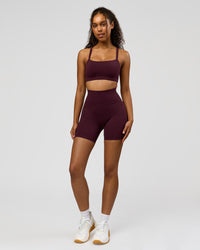 Woman wearing Fusion Ultra High-Rise 6" Short Pockets - Cherry Lacquer | Model:Jordan | Size:S | Thumbnail Index: 5