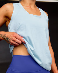 Woman wearing Force FLXCotton Longline Tank - Open Air | Model:Kiara | Size:S | Thumbnail Index: 1
