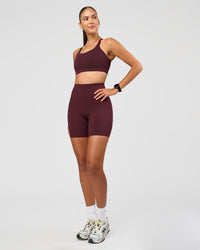 Woman wearing Twist Sports Bra D/DD/E - Cherry Lacquer | Model:Rhiley | Size:S | Thumbnail Index: 4
