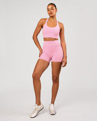 Woman wearing Flow Long Line Sports Bra - Pink Rose | Model:Rosie | Size:S | Thumbnail Index: 5