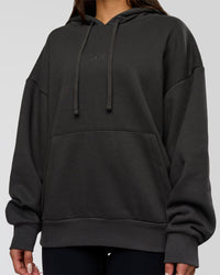 Woman wearing Base Oversized DC Hoodie - Onyx | Model:Bianca | Size:XS | Thumbnail Index: 8
