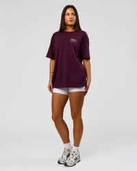 Woman wearing Coffee Run FLXCotton Oversized Tee - Cherry Lacquer-Black | Model:Bianca | Size:XS | Thumbnail Index: 4