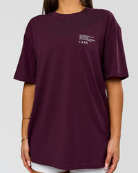 Woman wearing Coffee Run FLXCotton Oversized Tee - Cherry Lacquer-Black | Model:Bianca | Size:XS | Thumbnail Index: 5