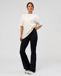 Woman wearing Tonal Legacy Heavyweight Oversized Tee - Off White-Off White | Model:Bianca | Size:XS | Thumbnail Index: 12