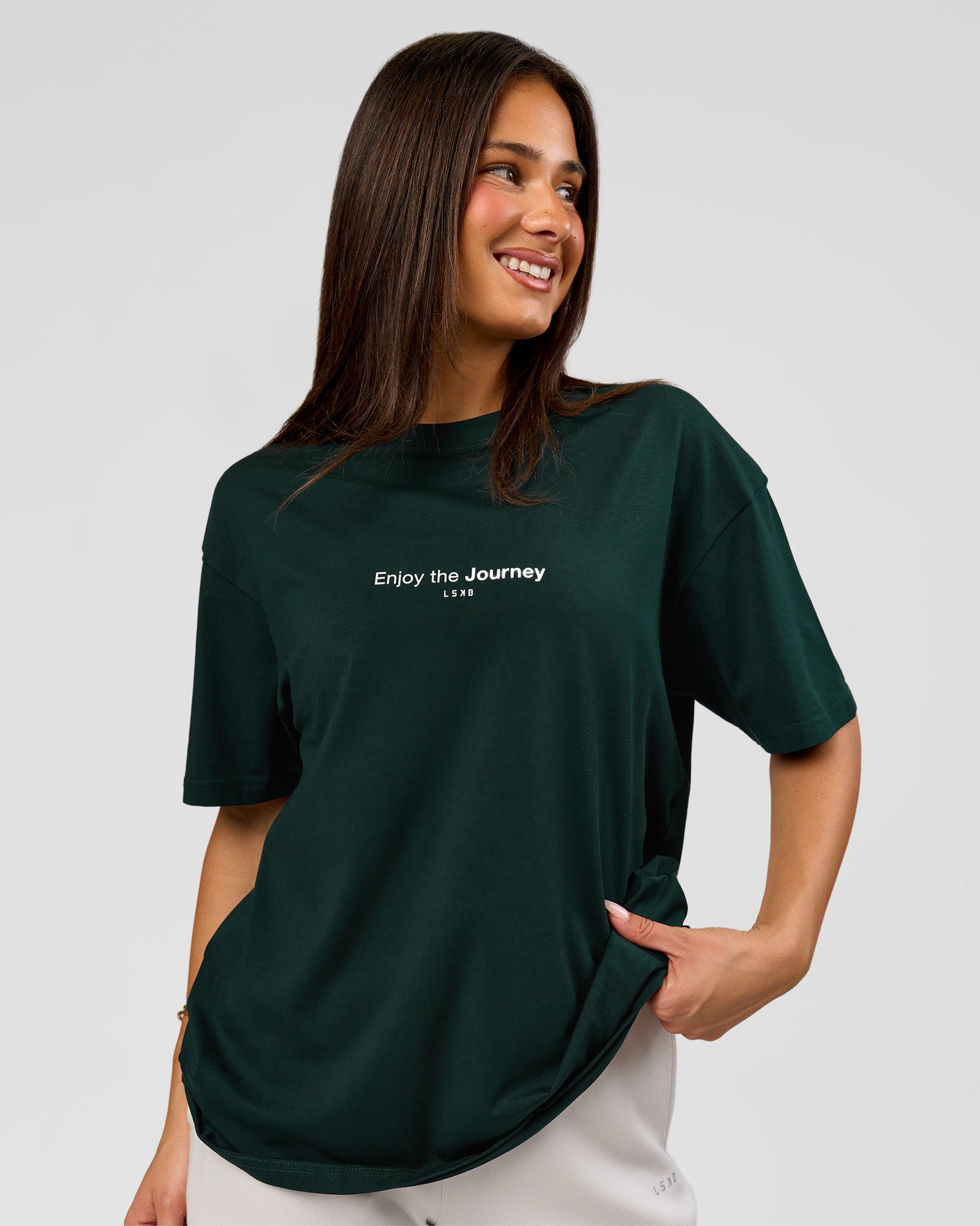 VS1 Enjoy The Journey FLXCotton Oversize Tee - Midnight Green VS1 Enjoy The Journey FLXCotton Oversize Tee - Midnight Green